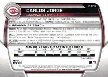 2023 Bowman - Prospects #BP-120 Carlos Jorge Back