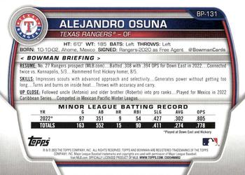 2023 Bowman - Prospects #BP-131 Alejandro Osuna Back