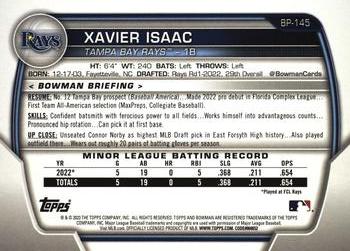 2023 Bowman - Prospects Sky Blue #BP-145 Xavier Isaac Back