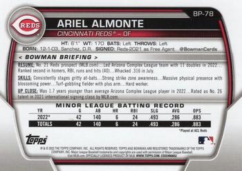 2023 Bowman - Prospects Fuchsia #BP-78 Ariel Almonte Back