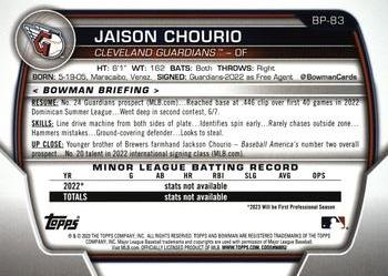 2023 Bowman - Prospects Fuchsia #BP-83 Jaison Chourio Back