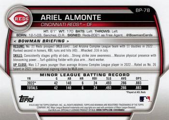 2023 Bowman - Prospects Purple Pattern #BP-78 Ariel Almonte Back