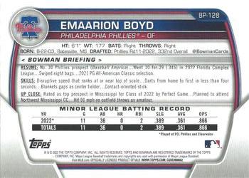 2023 Bowman - Prospects Purple Pattern #BP-128 Emaarion Boyd Back