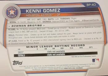 2023 Bowman - Prospects Green #BP-40 Kenni Gomez Back