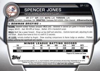 2023 Bowman - Prospects Black Pattern #BP-139 Spencer Jones Back