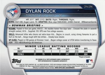 2023 Bowman - Chrome Prospect Autographs Pearl Refractor #CPA-DRK Dylan Rock Back
