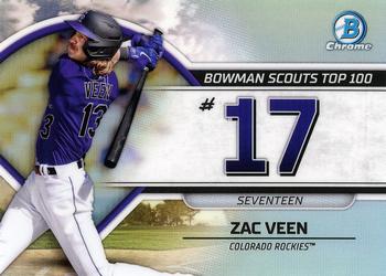 2023 Bowman - Bowman Scouts Top 100 #BTP-17 Zac Veen Front