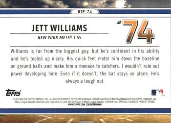 2023 Bowman - Bowman Scouts Top 100 #BTP-74 Jett Williams Back