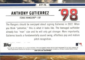 2023 Bowman - Bowman Scouts Top 100 #BTP-98 Anthony Gutierrez Back
