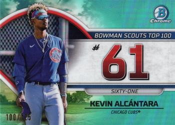 2023 Bowman - Bowman Scouts Top 100 Aqua Refractor #BTP-61 Kevin Alcántara Front