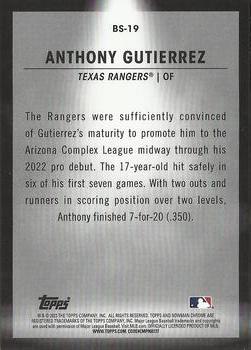 2023 Bowman - Bowman Spotlights #BS-19 Anthony Gutierrez Back