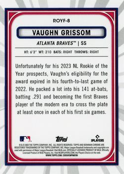 2023 Bowman - Rookie of the Year Favorites #ROYF-8 Vaughn Grissom Back