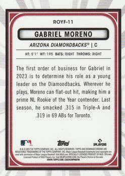 2023 Bowman - Rookie of the Year Favorites #ROYF-11 Gabriel Moreno Back