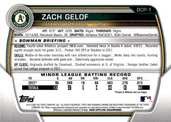 2023 Bowman - Chrome Prospects #BCP-1 Zach Gelof Back