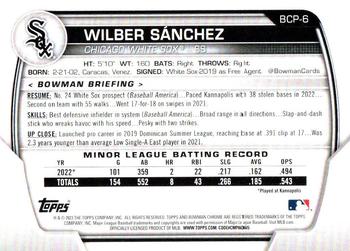 2023 Bowman - Chrome Prospects #BCP-6 Wilber Sanchez Back