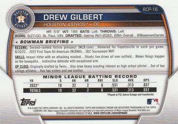 2023 Bowman - Chrome Prospects #BCP-16 Drew Gilbert Back