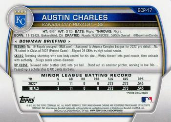 2023 Bowman - Chrome Prospects #BCP-17 Austin Charles Back