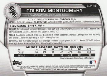 2023 Bowman - Chrome Prospects #BCP-48 Colson Montgomery Back