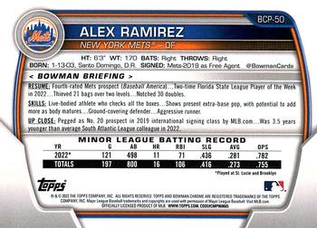 2023 Bowman - Chrome Prospects #BCP-50 Alex Ramirez Back