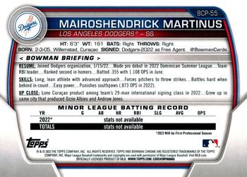 2023 Bowman - Chrome Prospects #BCP-55 Mairoshendrick Martinus Back