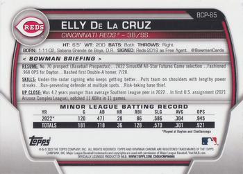 2023 Bowman - Chrome Prospects #BCP-65 Elly De La Cruz Back