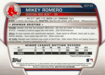 2023 Bowman - Chrome Prospects #BCP-69 Mikey Romero Back