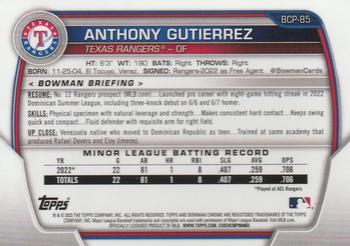 2023 Bowman - Chrome Prospects #BCP-85 Anthony Gutierrez Back
