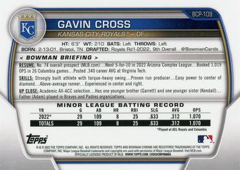 2023 Bowman - Chrome Prospects #BCP-109 Gavin Cross Back