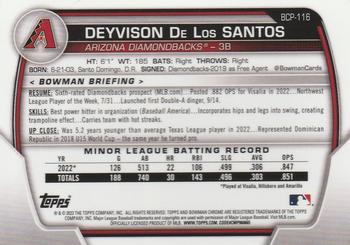 2023 Bowman - Chrome Prospects #BCP-116 Deyvison De Los Santos Back