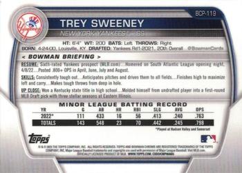 2023 Bowman - Chrome Prospects #BCP-119 Trey Sweeney Back