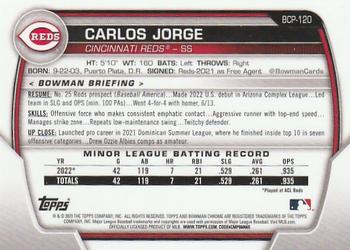 2023 Bowman - Chrome Prospects #BCP-120 Carlos Jorge Back