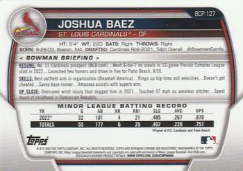 2023 Bowman - Chrome Prospects #BCP-127 Joshua Baez Back