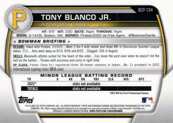 2023 Bowman - Chrome Prospects #BCP-134 Tony Blanco Jr. Back