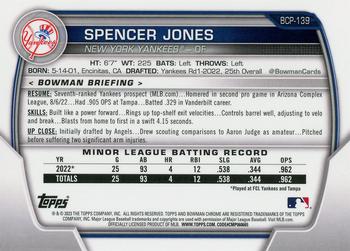 2023 Bowman - Chrome Prospects #BCP-139 Spencer Jones Back