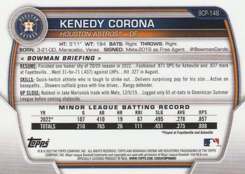 2023 Bowman - Chrome Prospects #BCP-148 Kenedy Corona Back
