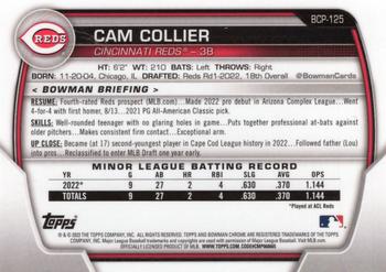2023 Bowman - Chrome Prospects Atomic Refractor #BCP-125 Cam Collier Back