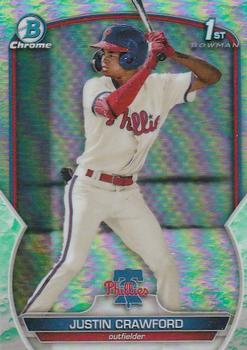 2023 Bowman - Chrome Prospects Lunar Glow Refractor #BCP-3 Justin Crawford Front