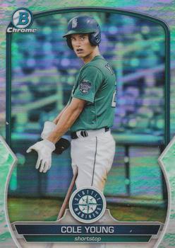 2023 Bowman - Chrome Prospects Lunar Glow Refractor #BCP-9 Cole Young Front