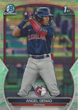 2023 Bowman - Chrome Prospects Lunar Glow Refractor #BCP-140 Angel Genao Front