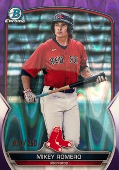 2023 Bowman - Chrome Prospects Purple RayWave Refractor #BCP-69 Mikey Romero Front