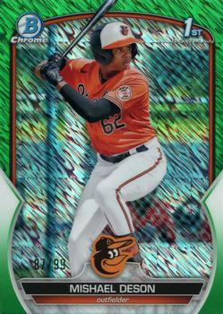 2023 Bowman - Chrome Prospects Green Shimmer Refractor #BCP-7 Mishael Deson Front