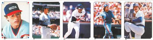 1984 Topps Stickers - Test Strips #90 / 218 / 292 / 318 / 382 Ron Kittle / Ron Guidry / Tony Armas / Gary Carter / Moose Haas Front