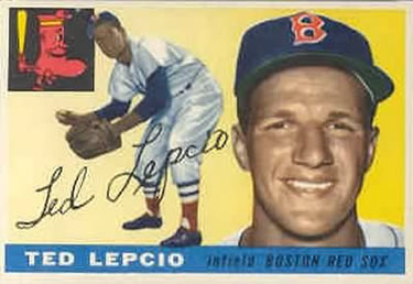 1955 Topps #128 Ted Lepcio Front