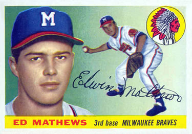 1955 Topps #155 Eddie Mathews Front