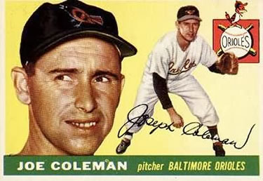 1955 Topps #162 Joe Coleman Front