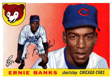 1955 Topps #28 Ernie Banks Front