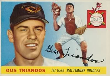 1955 Topps #64 Gus Triandos Front