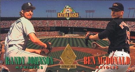 1994 Fleer Extra Bases - Pitcher's Duel #M2 Randy Johnson / Ben McDonald Front
