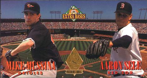 1994 Fleer Extra Bases - Pitcher's Duel #M4 Mike Mussina / Aaron Sele Front