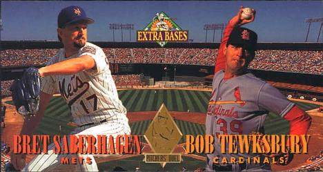 1994 Fleer Extra Bases - Pitcher's Duel #M8 Bret Saberhagen / Bob Tewksbury Front